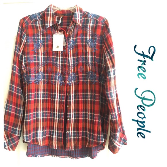 Free People Tops - Free People Plaid Shirt